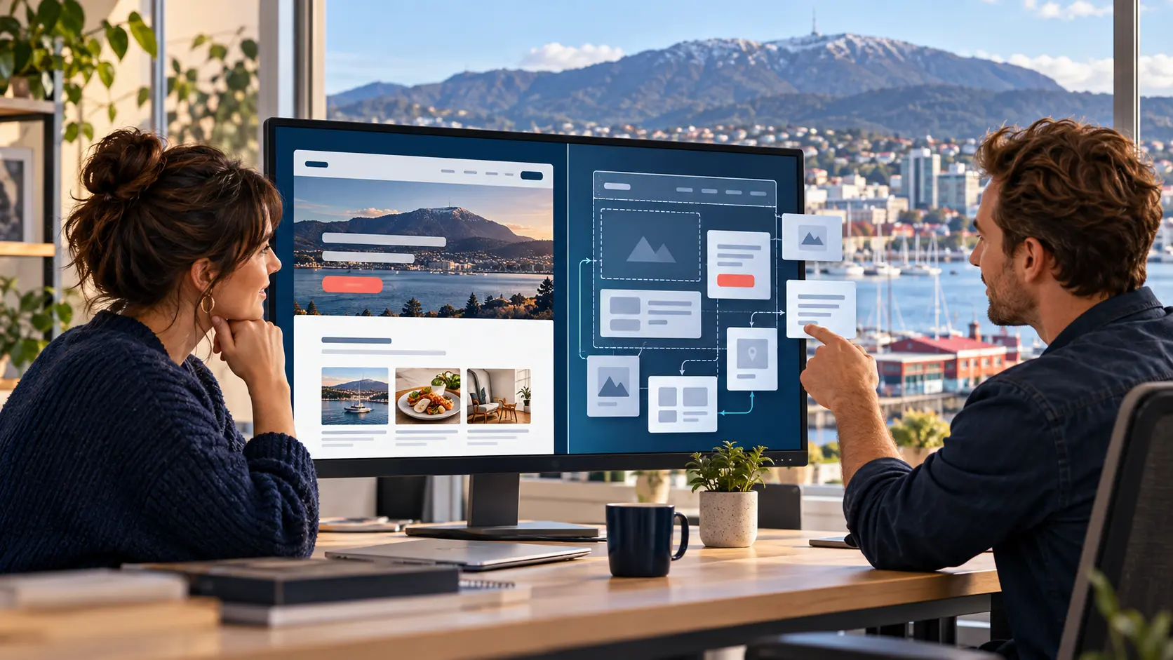 Hobart business owner comparing a website redesign with a complete rebuild